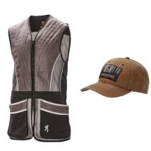 Gilet De Tir Homme Browning Pro Sport Gris + Casquette Offerte Xxxl