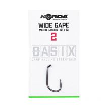 Hameçon Carpe Korda Basix Wide Gape Barbed - Par 10 No2 - Pour Pêche de la Carpe - Pêcheur.com