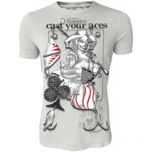 Heren T-shirt Korte Mouwen Hot Spot Design Spinner-cast Your Aces - Grijs Ts-pk01002s03