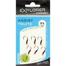 Hook Explorer Tackle Assist Truite Sans Ardillon - Pack Of 6 Exatrsa8