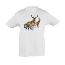 Kids' Short-sleeved T-shirt Bartavel Theme Chasse T566 Tee-shirtnatureenfantthemechasseblanc-t566-12