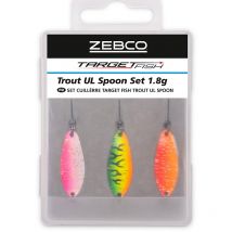 Kit Cuiller Ondulante Zebco Target Fish Ultra Light Trout Spoon 2.6g - Pêcheur.com