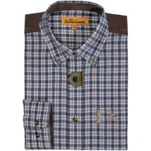 Long Sleeved-shirt Man Ligne Verney-carron Tetras Bleu/marron Lvch211-bm-(a)-s