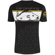 Short-sleeved T-shirt Man Hot Spot Design Linear Carpfishing Black 010003503