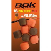 Hookbait Rok Fishing Zig Cube Mix 12mm - Marron-orange - Pêcheur.com