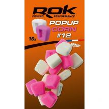 Maïs Artificiels Rok Fishing Popup Corn 12mm - Rose-blanc