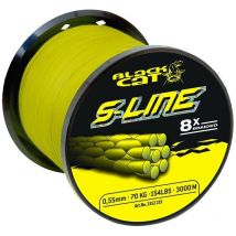 Tresse Silure Black Cat S-line - Jaune 3000m - 38/100