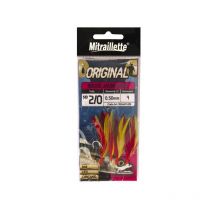 Bas De Ligne Ragot Mitraillette Original 4 Hameçons No2 - Rouge-jaune Brillant - Pour Pêche en Mer - Pêcheur.com