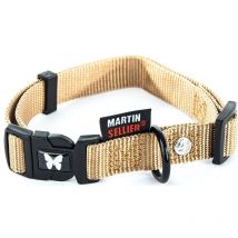 Collier Chien Nylon Uni Reglable Martin Sellier Beige - 30-45cm