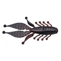 Leurre Souple Ever Green Kicker Bug 4 - 10cm - Par 7 Black/red Craw - Pêcheur.com