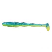 Leurre Souple Crazy Fish Vibro Worm 4.5" - 11.5cm - Par 5 Blue Chart - Pêcheur.com