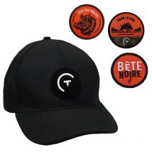 Pack Été Sur Vos Traces Chasseur - Noir Casquette + 3 Patchs Sanglier