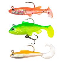 Kit Leurres Souples Armés Zebco Perch Lure Packs - 6cm Fluoro