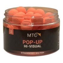 Bouillette Flottante Mtc Baits Pop-up Haute Visibilité Fraise - 14mm - Pêcheur.com