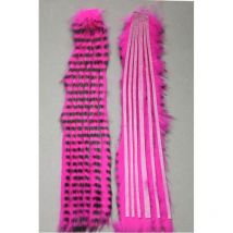 Rabbit Strip Fly Scene Zonkerstrips Black Barred - 3mm Fuchsia - Pêcheur.com