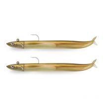 Kit Leurre Souple Arme Fiiish Double Combo Crazy Sand Eel 150 + Tête Plombée Off Shore Gold - Pour Pêche en Mer - Pêcheur.com