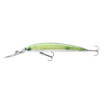 Leurre Suspending Daiwa Tournament Double Clutch Suspending - 7.5cm Green Flash Ghost - Pour Pêche des Carnassiers - Pêcheur.com