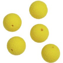 Perle Zebco Flatty Scratcher Eva Beads - Par 5 Jaune Fluo