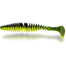 Leurre Souple Magic Trout T-worm Paddler - 5.5cm - Par 6 Jaune-noir Fluo