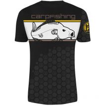 Tee Shirt Manches Courtes Homme Hot Spot Design Linear Carpfishing - Noir L