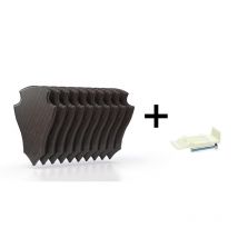 Kit Ecussons De Chevreuil Eurohunt Chêne 2 Avec Clips En Plastique - Par 10 Lot De 10 - Foncé - 9 X 12cm