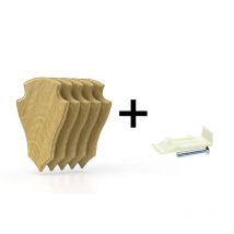 Kit Ecussons De Chevreuil Eurohunt Chêne 2 Avec Clips En Plastique - Par 5 Lot De 5 - Clair - 22 X 13cm