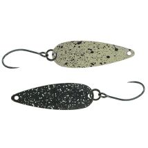 Cuiller Ondulante Molix Lover Area Spoon - 3.2g Mat White / Black Splatter - Pour Pêche de la Truite - Pêcheur.com