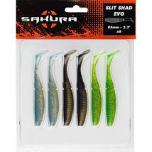 Leurre Souple Sakura Slit Shad Evo - 8.5cm - Par 6 Mix - Pêcheur.com