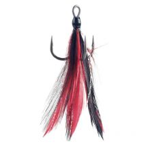 Hameçon Triple Bkk Feathered Spear-21-ss No1 - Rouge-noir