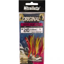 Bas De Ligne Mer Ragot Mitraillette Original Inox No4/0 - 70/100 - Rouge/jaune