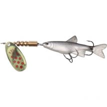 Cuiller Tournante Evia Minnow Mod 11bis Naturel - Or Points Rouges No4