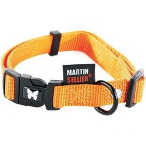 Collier Chien Nylon Uni Reglable Martin Sellier Orange - 45-65cm