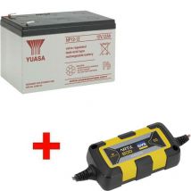 Pack Batterie Yuasa Sondeur + Chargeur Automatique Pack Batterie Sondeur 12 Ah + Chargeur Automatique