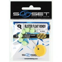 Perle Sunset Float Round St-d Phospho Vert - 6mm