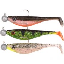 Kit Leurre Souple Armé Spro Iris The Shad To-go 80 - 8cm Salt & Pepper/uv Perch/olive - 5g - Pêcheur.com