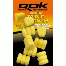 Maïs Artificiel Rok Fishing Natural Yellow Popup Triple Corn - M - Pour Pêche de la Carpe - Pêcheur.com
