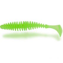 Leurre Souple Magic Trout T-worm Paddler - 5.5cm - Par 6 Vert Fluo
