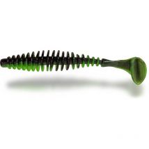 Leurre Souple Magic Trout T-worm Paddler - 5.5cm - Par 6 Vert-noir Fluo