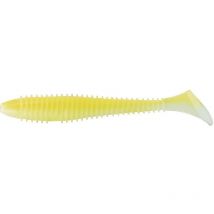 Leurre Souple Keitech Swing Impact Fat 3.8" - 10cm - Par 6 White Chartreuse - Pêcheur.com