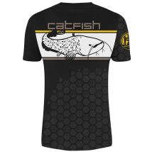 Tee Shirt Manches Courtes Homme Hot Spot Design Linear Catfish - Noir Xxl