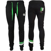 Man Pants Hot Spot Design Hs With Piquet Stripes Green - Black Pa-tu01005s05