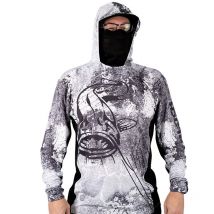 Men's Long Sleeve T-shirt Black Cat Sun Jersey - Gris/blanc Bo500097