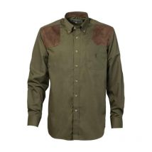 Men's Long Sleeved-shirt Percussion Marcilly 1667-kaki-pas-s