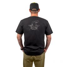 Men's Short Sleeve T-shirt Black Cat Logo Black Tshirt - Noir Bo500022