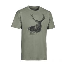 Men's Short Sleeve T-shirt Ligne Verney-carron Cerf Big Game - Kaki Lvts016-kaki-cer-2xl