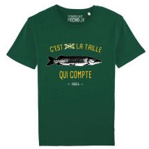 Men's Short Sleeve T-shirt Monsieur Pêcheur C'est Pas La Taille Qui Compte - Brochet - Vert Tshirttaillebrochet-21