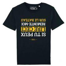 Men's Short Sleeve T-shirt Monsieur Pêcheur Remonte Moi Sur Le Bateau - Noir Tshirtremontemoi-3