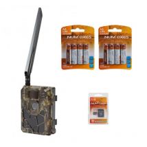 Pack Trail Hunting Camera Pie1051 + Card Sd 32 Go + 2 Blister Packs Of 4 Batteries Lr06 Numaxes Ngpiepho035