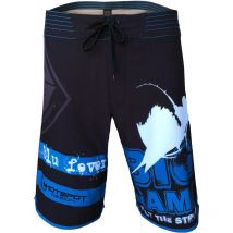 Pantaloncino Da Bagno Uomo Hot Spot Design Boardshort Big Game - Nero/bleu Ss-01004s05