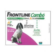 Pipette Insecticide Frontline Combo Chien L 20-40kg 6 Pipettes
